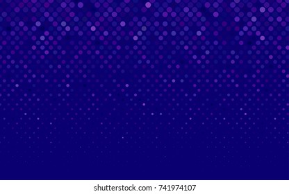 Light Purple vector banner with circles, spheres. Abstract spots. Background of Art bubbles in halftone style with colored gradient.