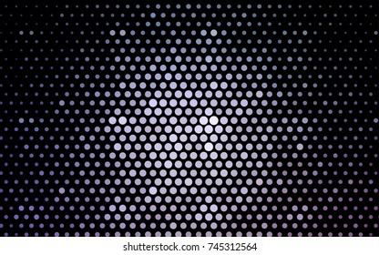Light Purple vector banner with circles, spheres. Abstract spots. Background of Art bubbles in halftone style with colored gradient.