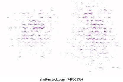 Light Purple vector banner with circles, spheres. Abstract spots. Background of Art bubbles in halftone style with colored gradient.