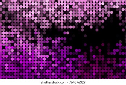 Light Purple vector banner with circles, spheres. Abstract spots. Background of Art bubbles in halftone style with colored gradient.