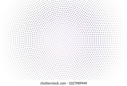 Light Purple vector banner set of circles, spheres. Donuts Background. Creative Design Templates. Technology halftone illustration.