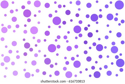 Light Purple vector banner set of circles, spheres. Donuts Background. Creative Design Templates. Technology halftone illustration.