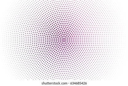 Light Purple vector banner set of circles, spheres. Donuts Background. Creative Design Templates. Technology halftone illustration.