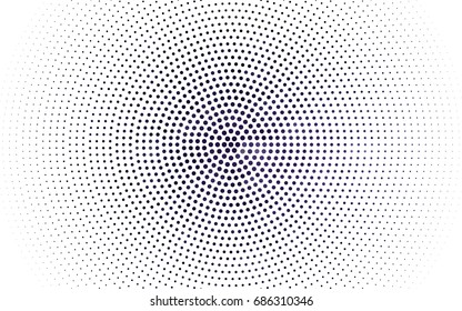Light Purple vector banner set of circles, spheres. Donuts Background. Creative Design Templates. Technology halftone illustration.