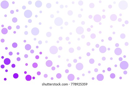 Light Purple vector banner set of circles, spheres. Donuts Background. Creative Design Templates. Technology halftone illustration.