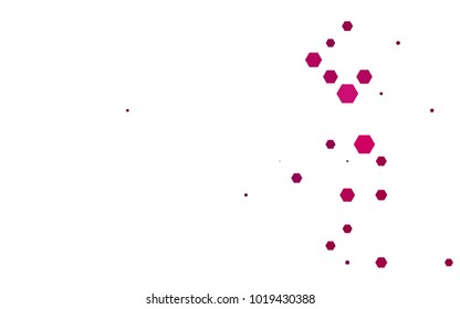 Light Purple vector blurry hexagon background design. Geometric background in Origami style with gradient. 