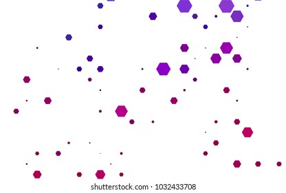 Light Purple vector blurry hexagon background design. Geometric background in Origami style with gradient. 