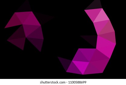Light Purple vector blurry hexagon blurry triangle. Creative geometric illustration in Origami style with gradient. The elegant pattern can be used as part of a brand book.