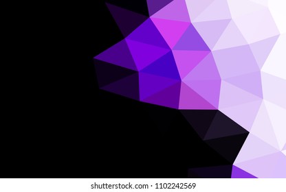 Light Purple vector blurry hexagon blurry triangle. Geometric illustration in Origami style with gradient.  The elegant pattern can be used as part of a brand book.