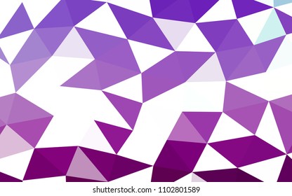 Light Purple vector blurry hexagon blurry triangle. Shining illustration, which consist of triangles. The completely new template can be used for your brand book.
