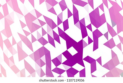 Light Purple vector blurry hexagon template. Triangular geometric sample with gradient.  Triangular pattern for your business design.