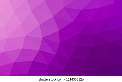 Light Purple vector blurry hexagon blurry triangle. Geometric illustration in Origami style with gradient.  The textured pattern can be used for background.