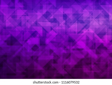 Light Purple vector blurry hexagon blurry triangle. A vague abstract illustration with gradient. The elegant pattern can be used as part of a brand book.