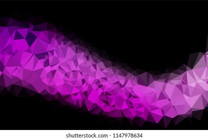 Light Purple vector blurry hexagon pattern. Shining illustration, which consist of triangles. Triangular pattern for your business design.