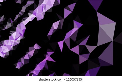 Light Purple vector blurry hexagon texture. Triangular geometric sample with gradient.  The best triangular design for your business.