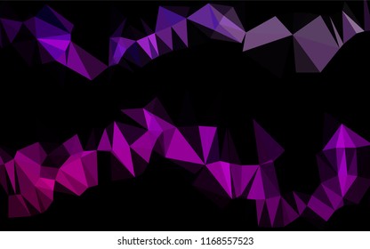 Light Purple vector blurry hexagon pattern. Shining illustration, which consist of triangles. Triangular pattern for your business design.