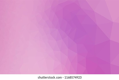 Light Purple vector blurry hexagon pattern. Triangular geometric sample with gradient.  Brand new style for your business design.
