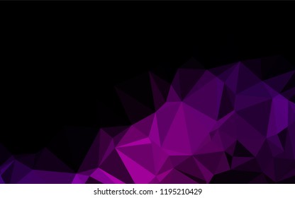Light Purple vector blurry hexagon pattern. Triangular geometric sample with gradient.  The textured pattern can be used for background.