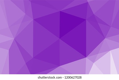 Light Purple vector blurry hexagon texture. Triangular geometric sample with gradient.  Brand new design for your business.
