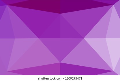 Light Purple vector blurry hexagon pattern. Colorful illustration in abstract style with gradient. Triangular pattern for your business design.