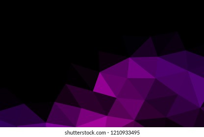 Light Purple vector blurry hexagon blurry triangle. Creative illustration in halftone style with gradient. Brand new style for your business design.