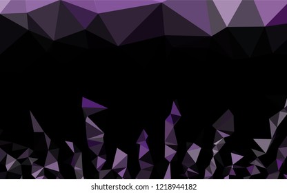 Light Purple vector blurry hexagon template. Triangular geometric sample with gradient.  A new texture for your design.