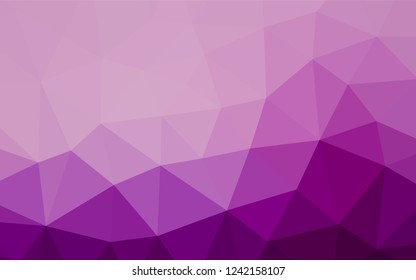 Light Purple vector blurry hexagon pattern. Shining colored illustration in a Brand new style. Triangular pattern for your business design.