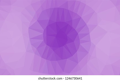 Light Purple vector blurry hexagon template. Triangular geometric sample with gradient.  The best triangular design for your business.