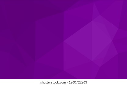Light Purple vector blurry hexagon pattern. Creative illustration in halftone style with gradient. The best triangular design for your business.