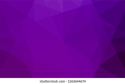 Light Purple vector blurry hexagon template. Triangular geometric sample with gradient.  A new texture for your design.