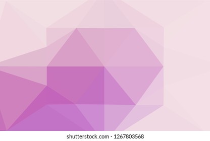 Light Purple vector blurry hexagon pattern. Shining illustration, which consist of triangles. The template can be used as a background for cell phones.