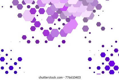 Light Purple vector blurry hexagon background design. Geometric background in Origami style with gradient. 