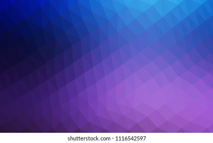 Light Purple vector blurry  low poly triangle template. Glitter abstract illustration with an elegant design. The template can be used as a background for cell phones.