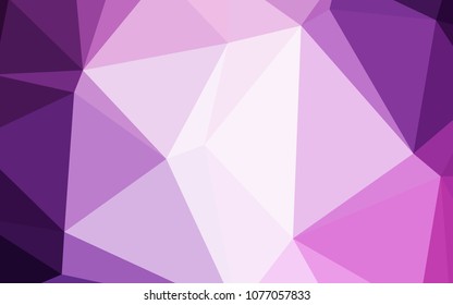 Light Purple vector blurry triangle template. Shining polygonal illustration, which consist of triangles. That new template can be used for your brand book.