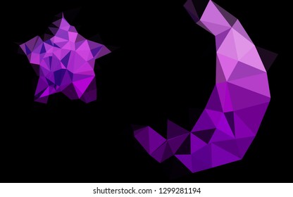 Light Purple vector blurry triangle template. Creative illustration in halftone style with gradient. Template for your brand book.
