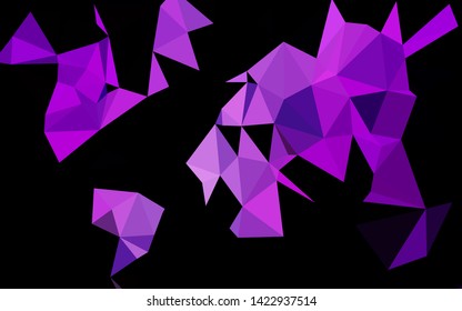 Light Purple vector blurry triangle template. Creative illustration in halftone style with gradient. Polygonal design for your web site.