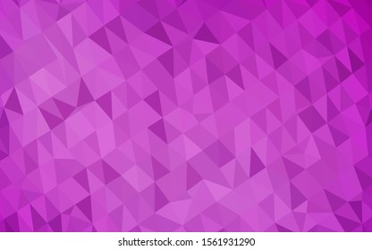 Light Purple vector blurry triangle pattern. Triangular geometric sample with gradient.  Template for your brand book.