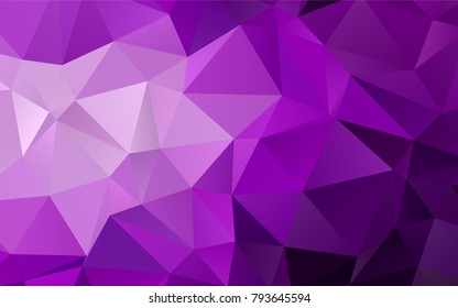 Light Purple vector blurry triangle background. Shining illustration, which consist of triangles. The best triangular design for your business.