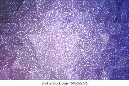 Light Purple vector christmas polygon background. Low poly Illustration consisting of triangles with snowflakes. Texture background of New Year celebration.