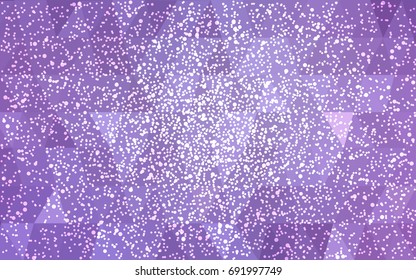 Light Purple vector christmas polygon background. Low poly Illustration consisting of triangles with snowflakes. Texture background of New Year celebration.