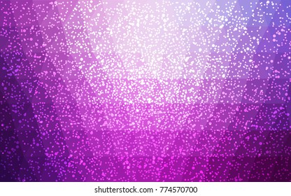 Light Purple vector christmas polygon background. Low poly Illustration consisting of triangles with snowflakes. Texture background of New Year celebration.