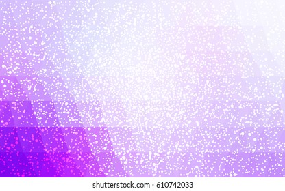 Light Purple vector christmas postcard low polygon background. Illustration consisting of triangles. Abstract triangular polygonal origami or crystal design of New Year celebration.