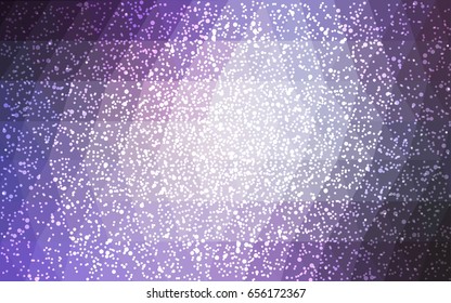 Light Purple vector christmas postcard low polygon background. Illustration consisting of triangles. Abstract triangular polygonal origami or crystal design of New Year celebration.