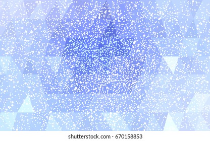 Light Purple vector christmas postcard low polygon background. Illustration consisting of triangles. Abstract triangular polygonal origami or crystal design of New Year celebration.
