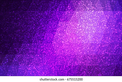 Light Purple vector christmas postcard low polygon background. Illustration consisting of triangles. Abstract triangular polygonal origami or crystal design of New Year celebration.