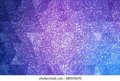 Light Purple vector christmas postcard low polygon background. Illustration consisting of triangles. Abstract triangular polygonal origami or crystal design of New Year celebration.