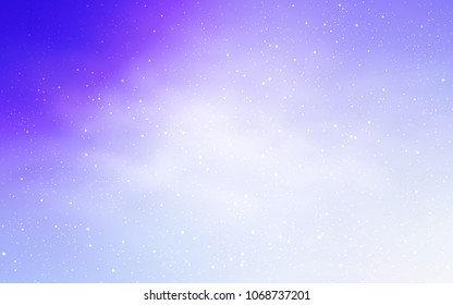Light Purple vector cover with astronomical stars. Blurred decorative design in simple style with galaxy stars. Best design for your ad, poster, banner.