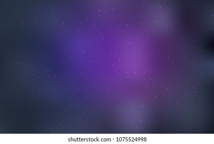 Light Purple vector cover with astronomical stars. Shining colored illustration with bright astronomical stars. Template for cosmic backgrounds.