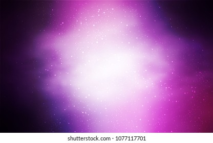 Light Purple vector cover with astronomical stars. Shining colored illustration with bright astronomical stars. Pattern for astronomy websites.