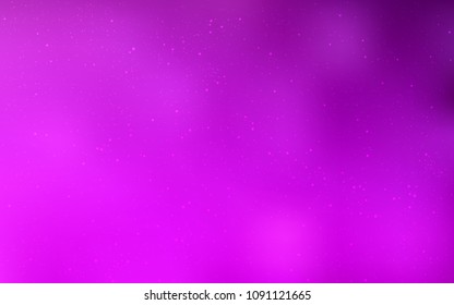Light Purple vector cover with astronomical stars. Space stars on blurred abstract background with gradient. Template for cosmic backgrounds.